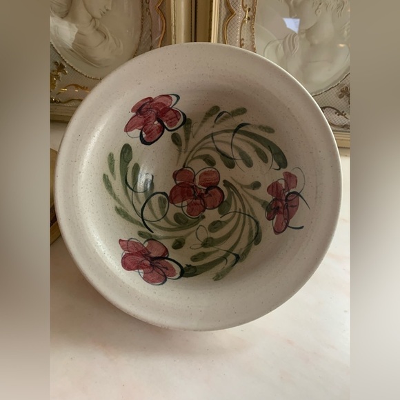 Vintage Ceramic Pottery Hand Painted & Signed Bowl